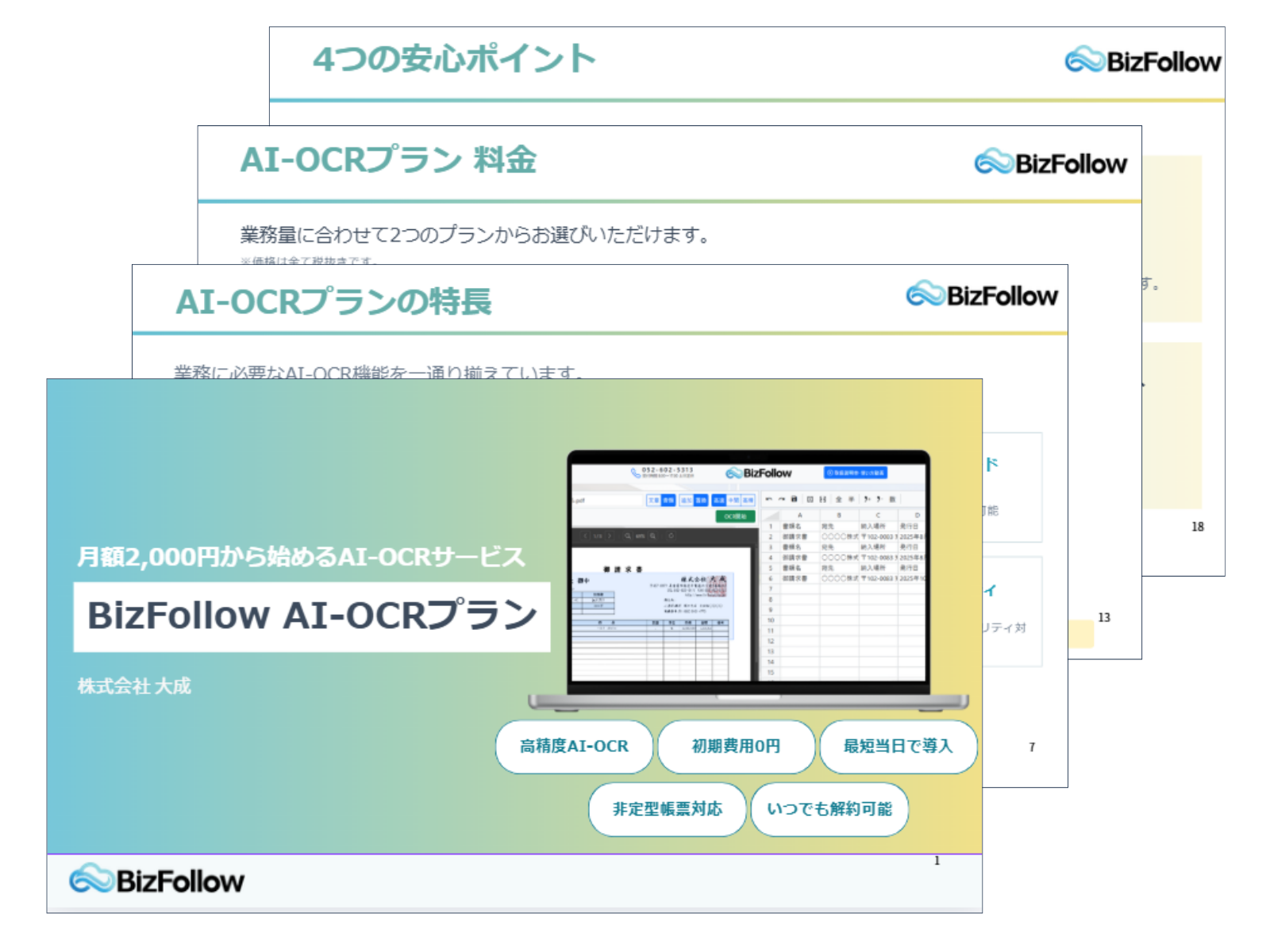 BizFollow AI-OCR 資料の表紙