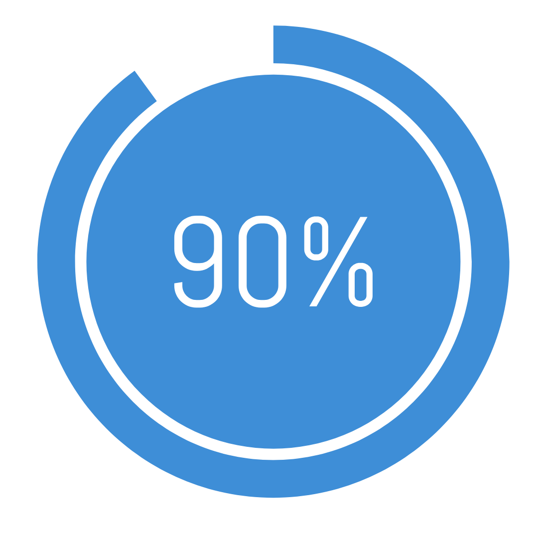 ９０%円グラフアイコン