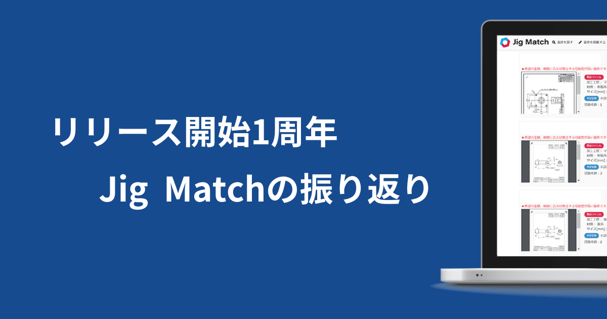 サービス開始1周年　Jig Matchを数字で見るインフォグラフィックス公開